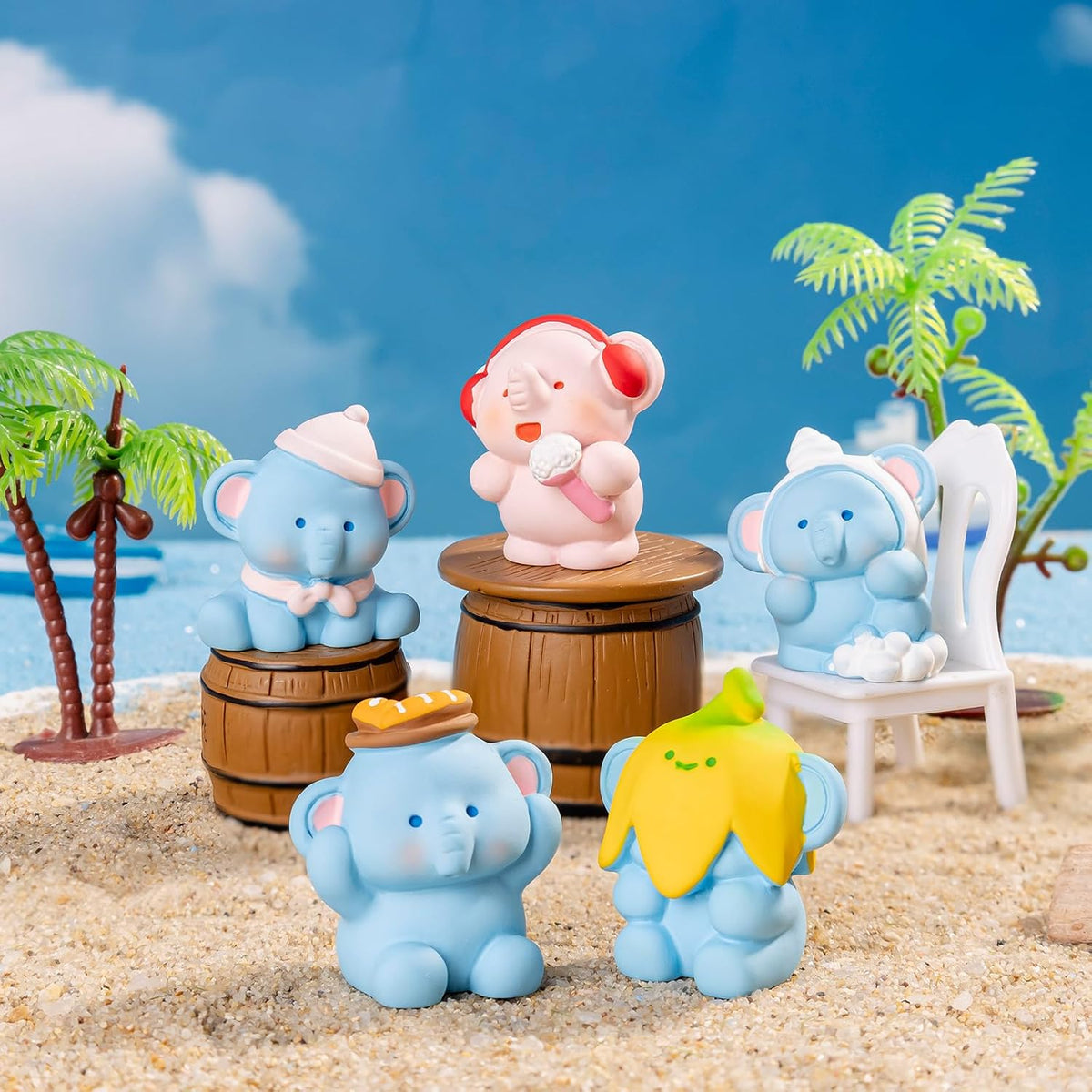 12 Pcs Mini Elephant Figurines - Fairy Garden Decor,Miniature Landscape Ornaments,DIY Craft Projects,Home Decoration Access