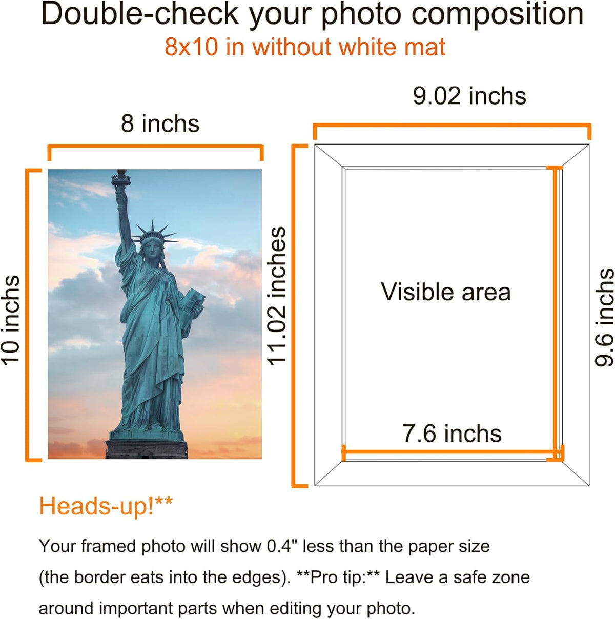 SESEAT 8x10 Picture Frame Brown Set of 6, Display Pictures 5x7 With mat or 8x10 Without Mat