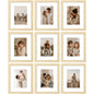 Vittanly 8x10 Picture Frames Set of 9 for Wall or Tabletop Display, Gold