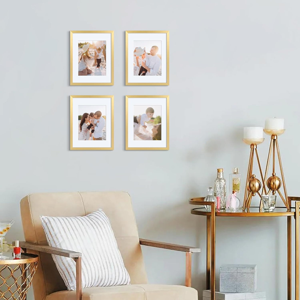 upsimples 11x14 Picture Frame, Gallery Wall Frames Set of 5, Gold