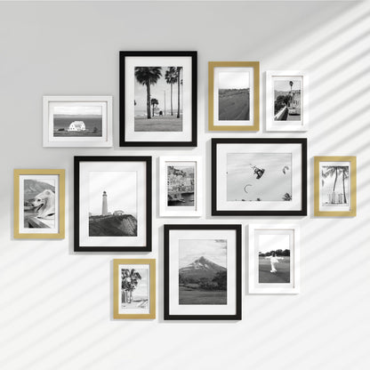 Venusmiles 20 Pack Picture Frames Collage Wall Decor, Gallery Frame Set for Wall Mounting or Tabletop Display, Multi Sizes Including 4pcs 8x10, 8pcs 5x7, 8pcs 4x6, Oak