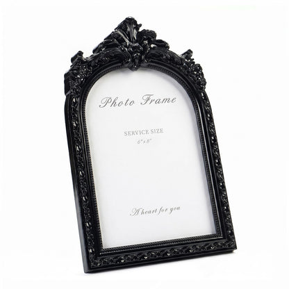 Cuspin 4x6 Vintage Picture Frame Gold Ornate Resin Arched Photo Frame