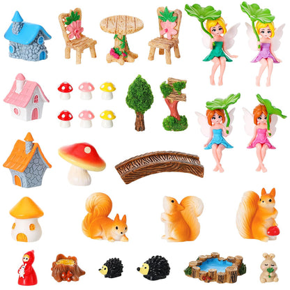 Fairy Garden Accessories 30Pcs Mini Fall Resin Figurines