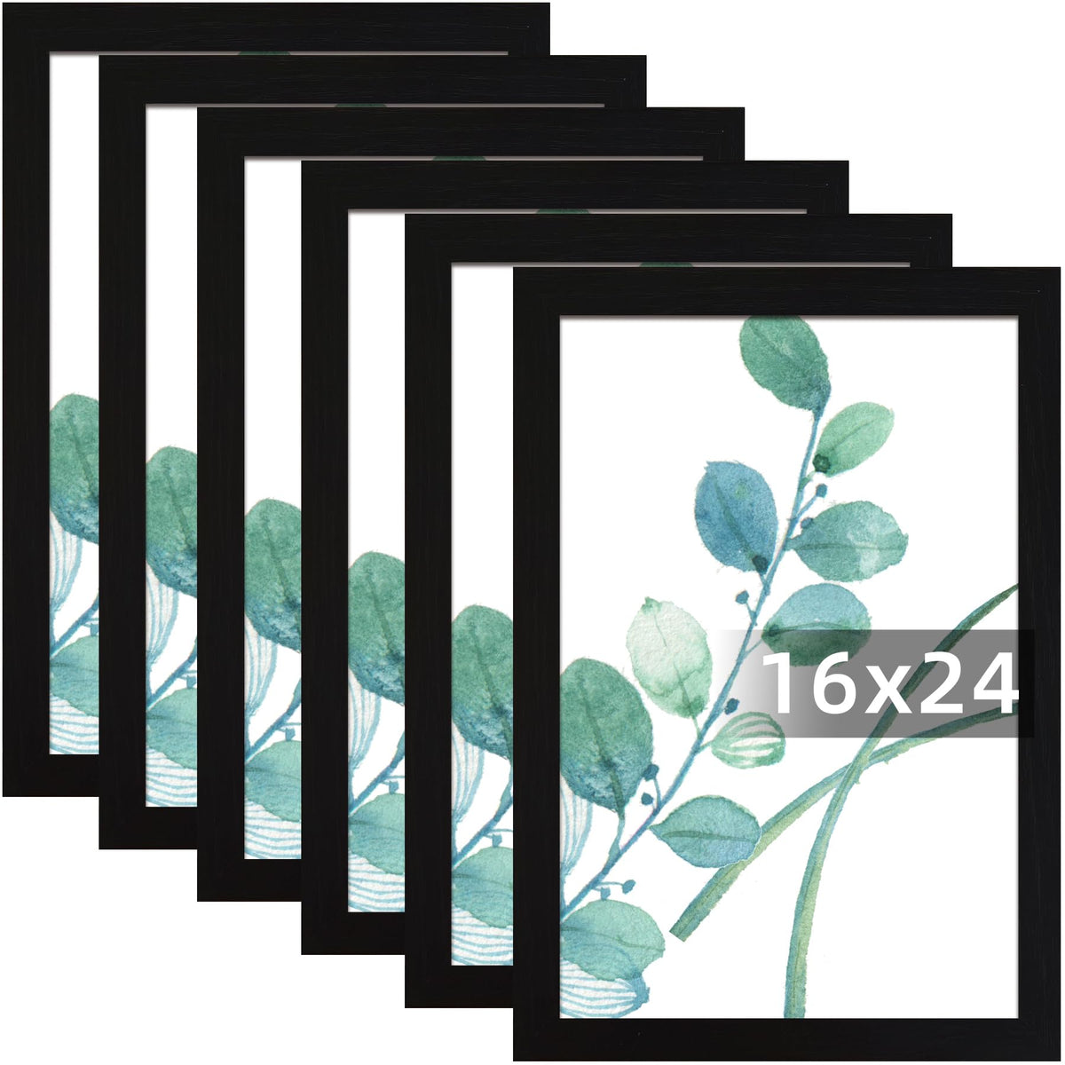 SESEAT 8x10 Picture Frame Brown Set of 6, Display Pictures 5x7 With mat or 8x10 Without Mat