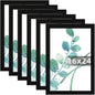 SESEAT 8x10 Picture Frame Brown Set of 6, Display Pictures 5x7 With mat or 8x10 Without Mat