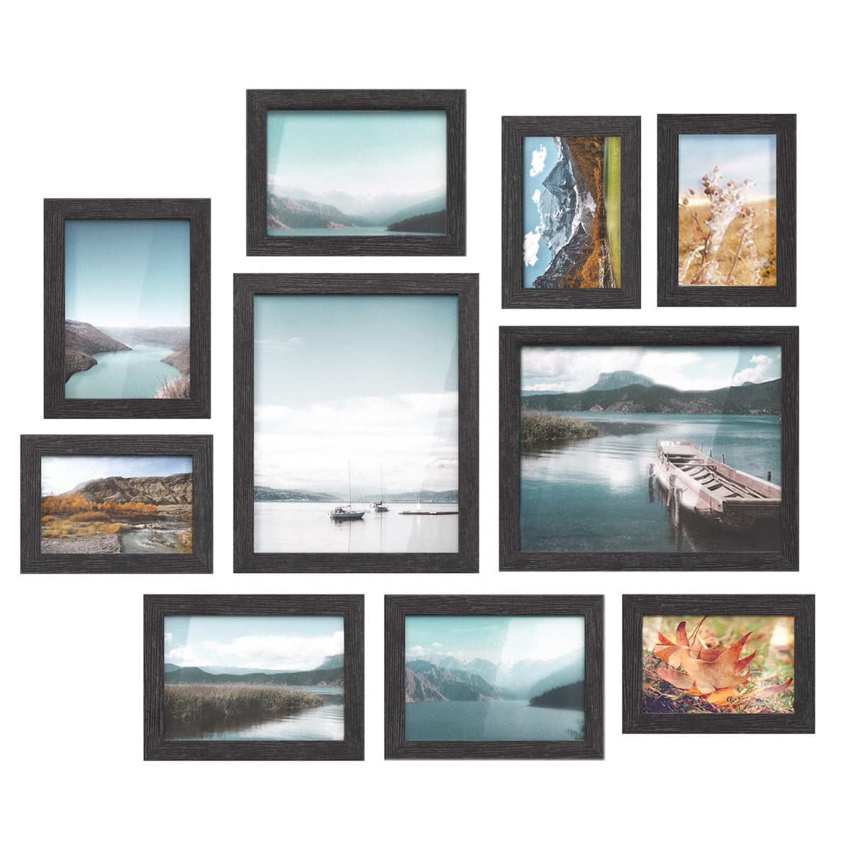 SONGMICS Collage Picture Frames, Set of 10, Glass