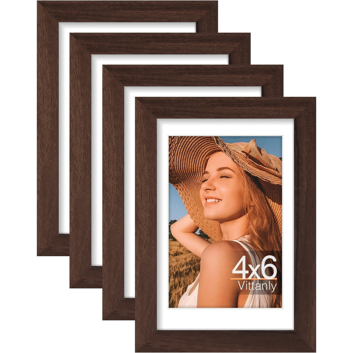 Vittanly 8x10 Picture Frames Set of 4, for Wall or Tabletop, Pale Pink
