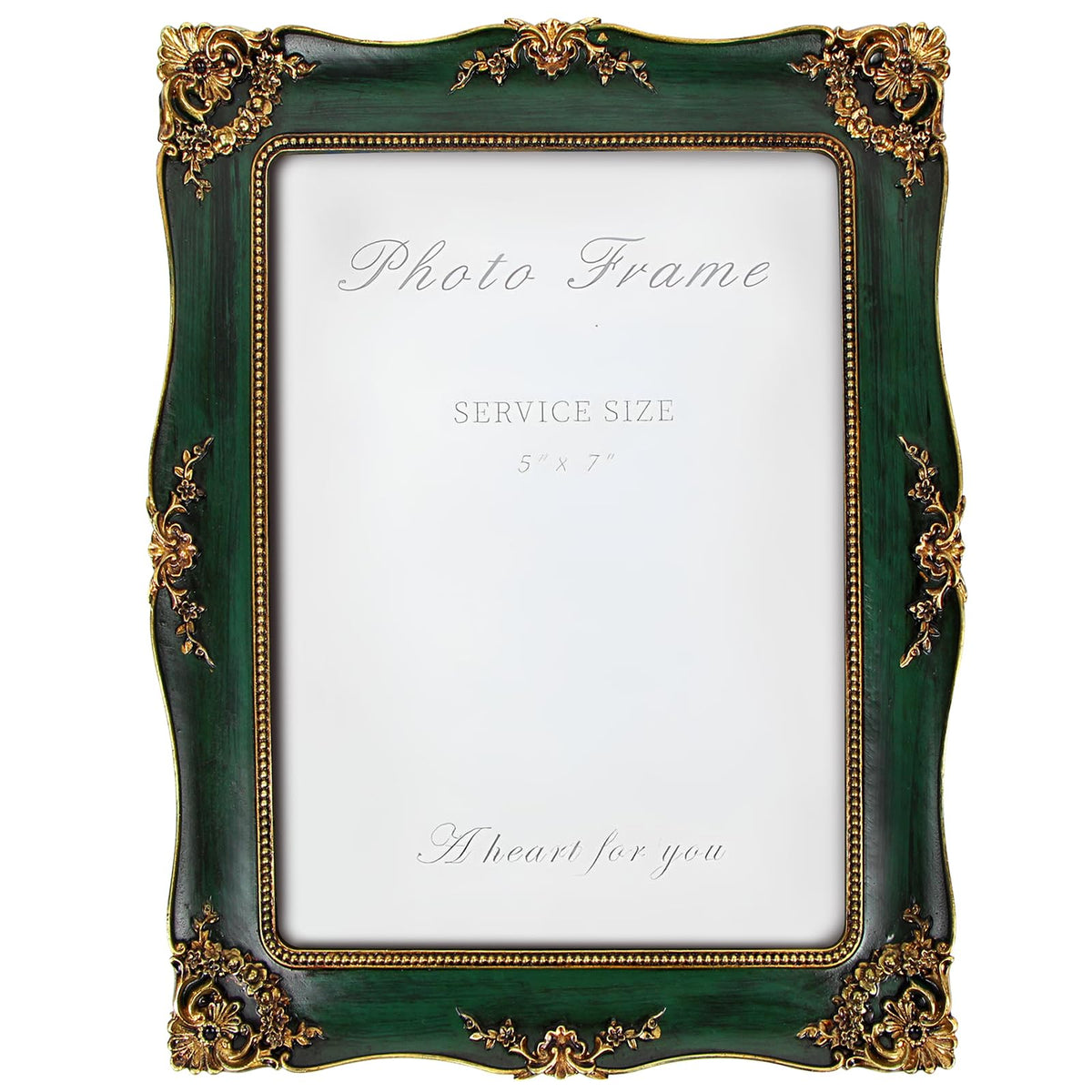 Vintage Picture Frame 8x10 Inch, Ornate Photo Frame (Green)