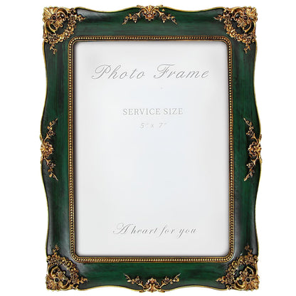 Vintage Picture Frame 8x10 Inch, Ornate Photo Frame (Green)