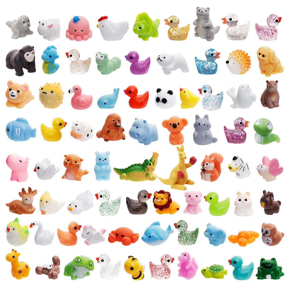 ywevyezc 42 Pcs Mini Resin Animals 42 Styles Resin Animals Figurines Bulk for Micro Garden Hide Accessories Crafts Decor