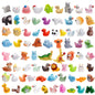 ywevyezc 42 Pcs Mini Resin Animals 42 Styles Resin Animals Figurines Bulk for Micro Garden Hide Accessories Crafts Decor