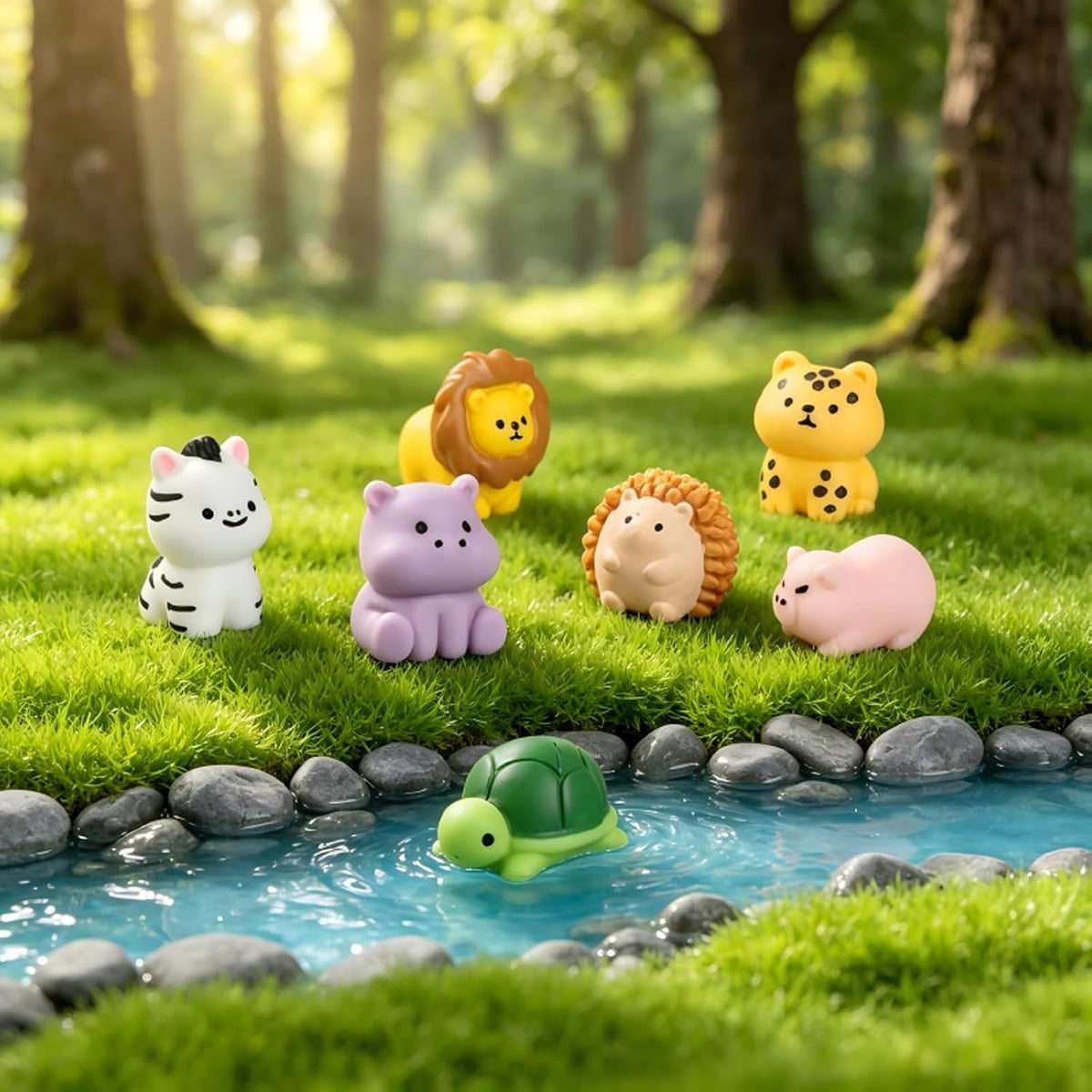 20 Pcs Mini Resin Animals Figures Decor, Fairy Garden Kit Scene Accessories