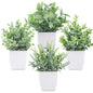 Der Rose 4 Pack 7" Mini Fake Plants, Artificial Plants for Bathroom Decor