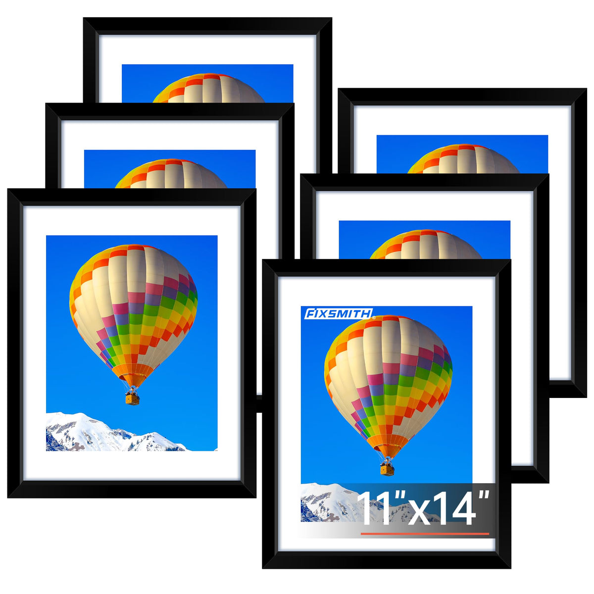 FIXSMITH 10 Pack Picture Frames Collage Wall Decor for Mounting or Tabletop Display, Gallery Wall Frame Set with Two 8x10 Black Frames, Four 5x7 Frames and Four 4x6 Frames, Multi-Pack Photo Frame Set