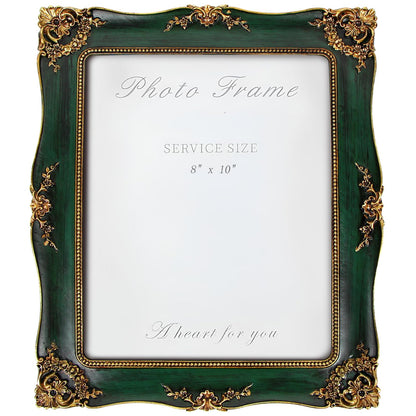 Vintage Picture Frame 8x10 Inch, Ornate Photo Frame (Green)