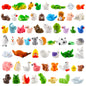 Prudiut 60 Pcs Mini Resin Animal Figures 60 Styles for Fairy Garden Decor