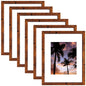 SESEAT 8x10 Picture Frame Brown Set of 6, Display Pictures 5x7 With mat or 8x10 Without Mat
