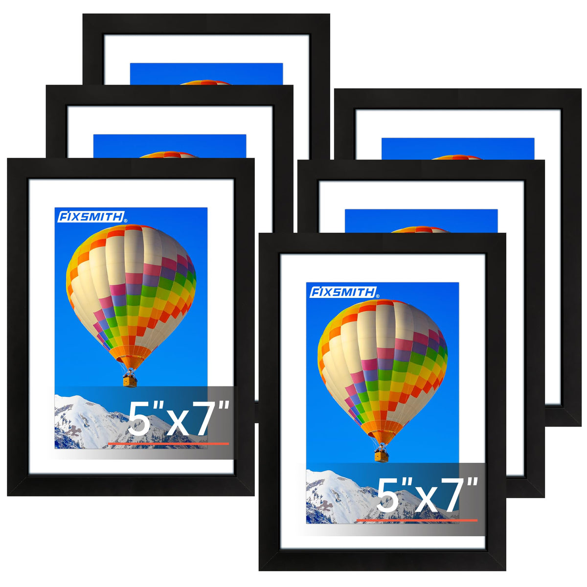 FIXSMITH 10 Pack Picture Frames Collage Wall Decor for Mounting or Tabletop Display, Gallery Wall Frame Set with Two 8x10 Black Frames, Four 5x7 Frames and Four 4x6 Frames, Multi-Pack Photo Frame Set