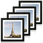 iRahmen 8x10 Picture Frame Set of 4, High Definition Real Glass Rustic Brown Frame, 8 x 10 Wood Photo Frames for Desktop Display and Wall Mounting