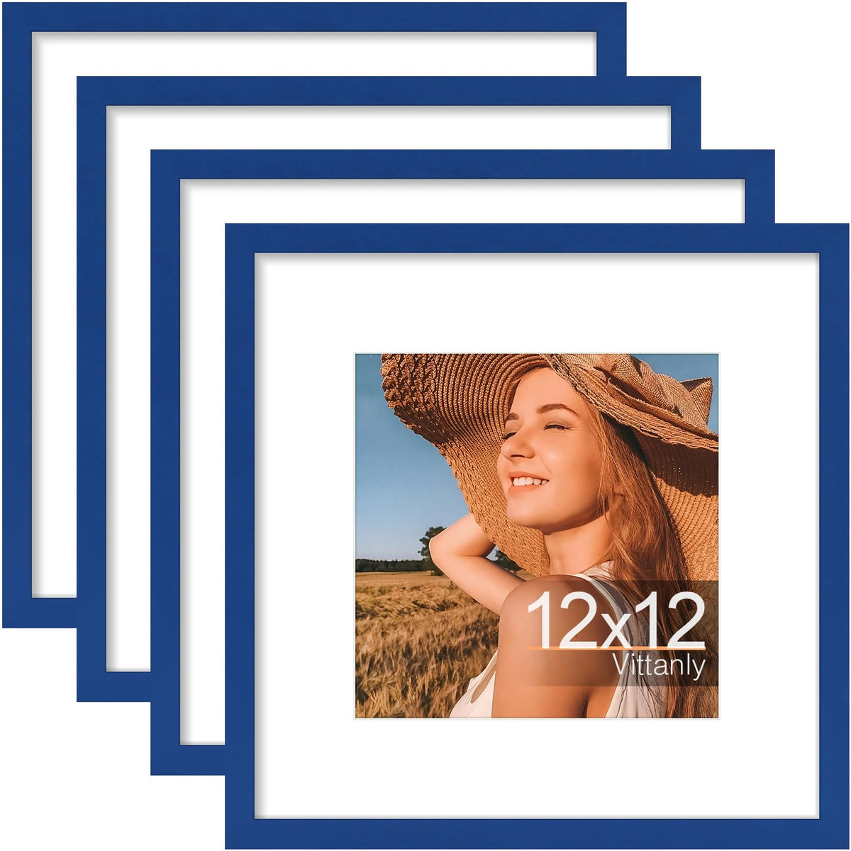 Vittanly 8x10 Picture Frames Set of 4, for Wall or Tabletop, Pale Pink