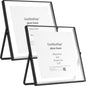 Gold 8x10'' Floating Frame Set of 2,For Photo Sizes( 5x7'',6x8'',7x9''),Beautiful Metal Beaded Edge Frames Adjustable Tabletop/Shelf Photo Frame,Classy Gift Choice for Wedding