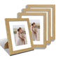 Hongkee 8x10 Picture Frame Set of 4, Real Glass and Wood Frame, 5x7 Mat
