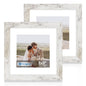Hongkee 5x7 Picture Frame Set of 2, Real Glass and Wood Frame for Mat 4x6