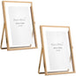 Gold 5x7'' Floating Picture Frames 2Pack,for Photo Sizes(3.5x5&4x6),Beaded Metal Edge,Adjustable Tabletop/Shelf Display for Wedding,Home & Office Decor