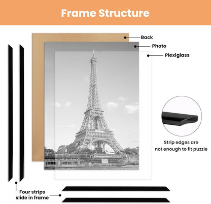 upsimples 16x24 Poster Frame, Easy Slide-In Assembly, Black, 3 Pack