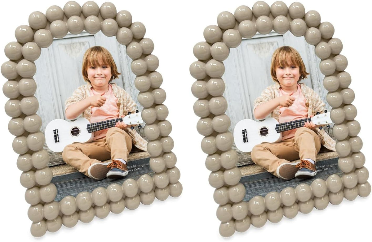 Isaac Jacobs 4x6 Glossy Rosemary Double Bauble Arch Photo Frame w/Easel