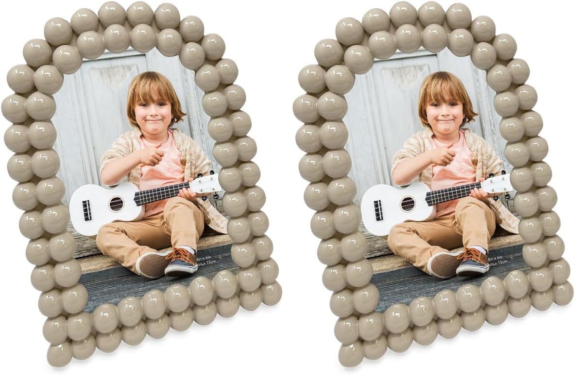 Isaac Jacobs 4x6 Glossy Rosemary Double Bauble Arch Photo Frame w/Easel
