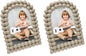 Isaac Jacobs 4x6 Glossy Rosemary Double Bauble Arch Photo Frame w/Easel
