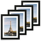 iRahmen 8x10 Picture Frame Set of 4, High Definition Real Glass Rustic Brown Frame, 8 x 10 Wood Photo Frames for Desktop Display and Wall Mounting