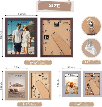 Funtopia 10 Pack Picture Frames Set, Picture Frames Collage Home Wall Decor