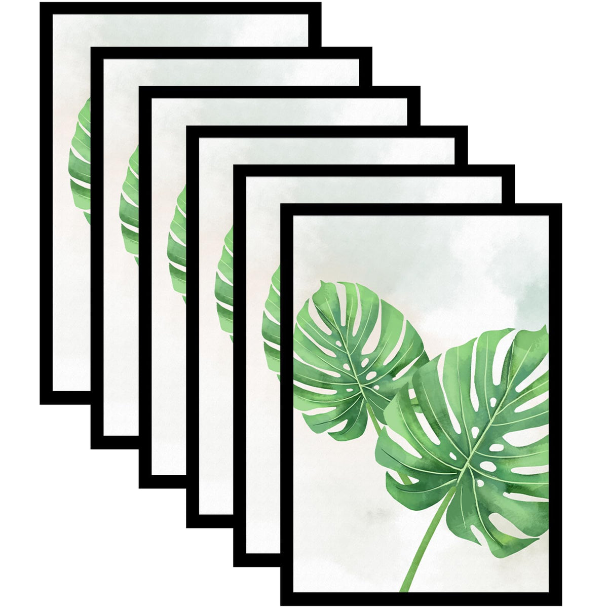 SESEAT 8x10 Picture Frame Brown Set of 6, Display Pictures 5x7 With mat or 8x10 Without Mat