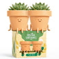 Original Earthlings Sitting Small Plant Pot, Cute Pots for Plants - 4 Inch