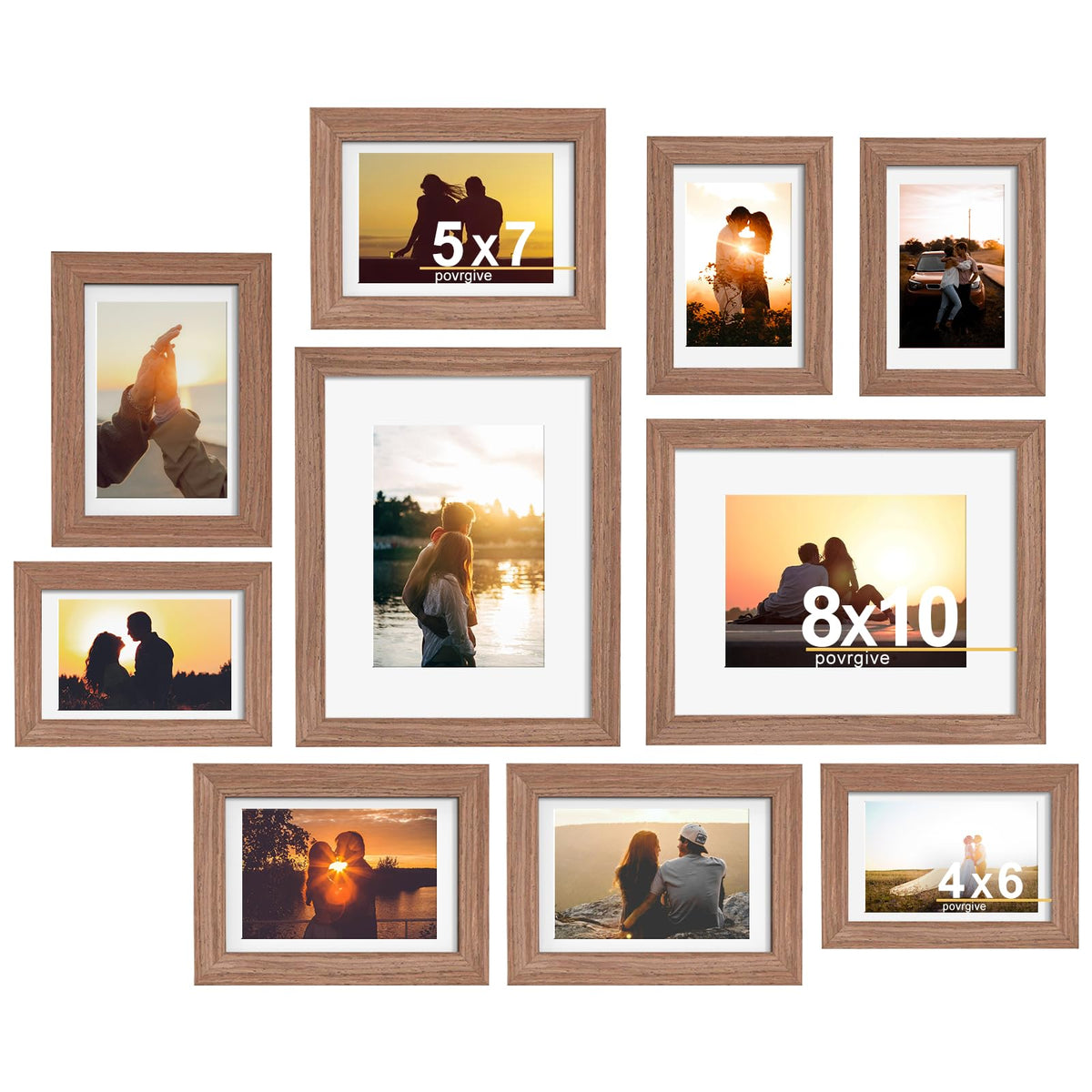 Povrgive Picture Frames Collage Wall Decor, Gallery Wall Frame Set of 10