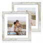 Hongkee 5x7 Picture Frame Set of 2, Real Glass and Wood Frame for Mat 4x6