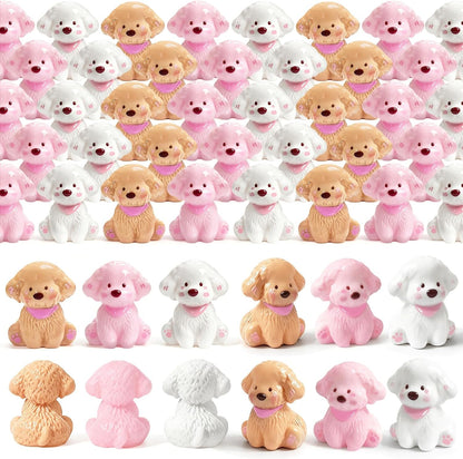60 Pcs Mini Resin Dog Figures Puppy Animal Miniature Figurines