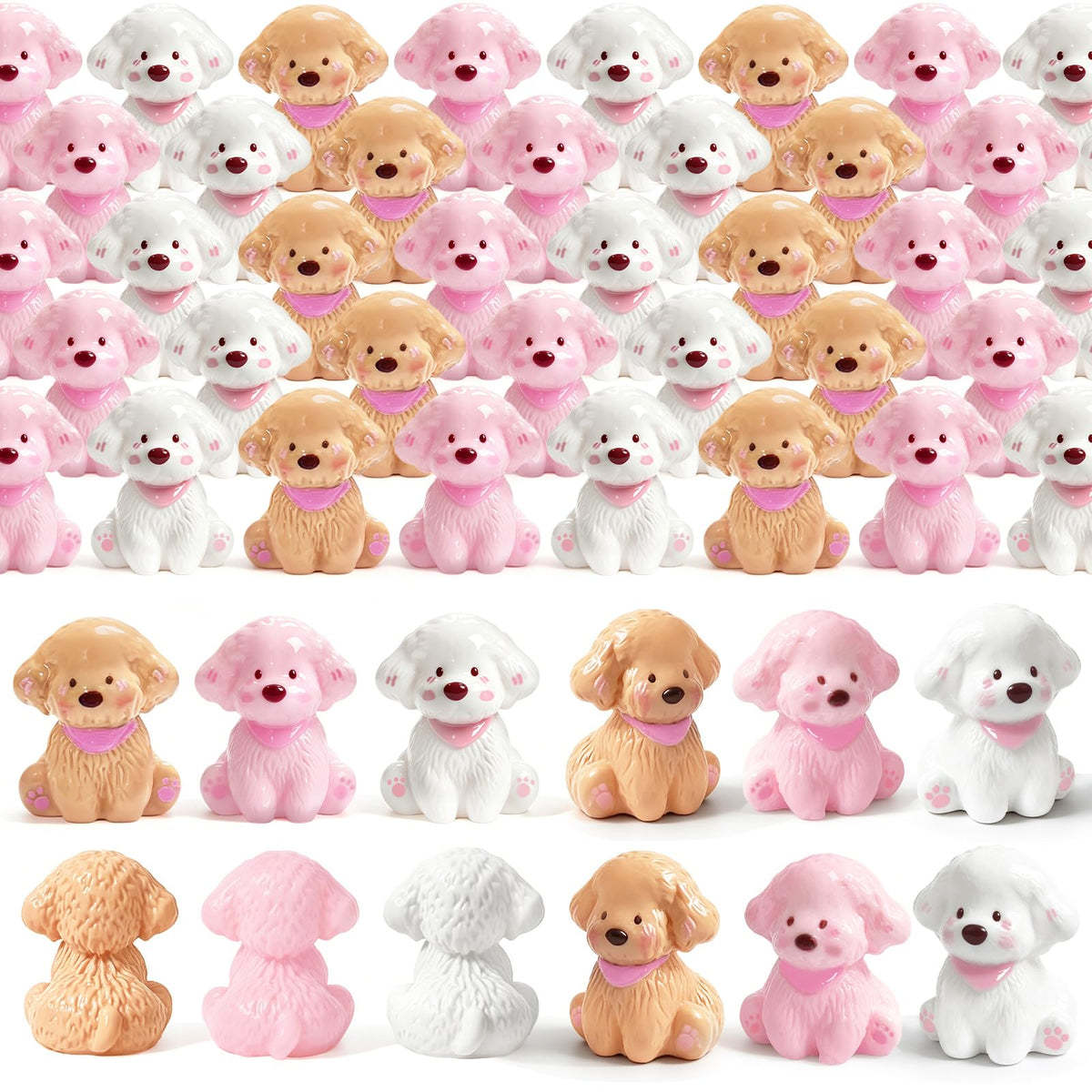 60 Pcs Mini Resin Dog Figures Puppy Animal Miniature Figurines
