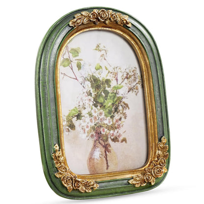 Cuspin 4x6 Vintage Picture Frame Gold Ornate Resin Arched Photo Frame