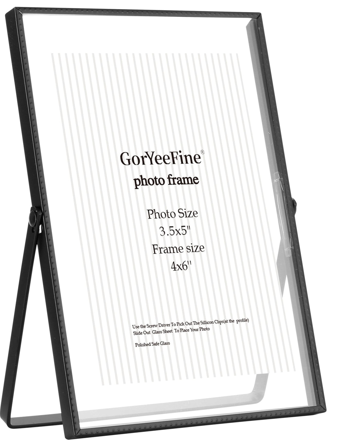 Gold 8x10'' Floating Frame Set of 2,For Photo Sizes( 5x7'',6x8'',7x9''),Beautiful Metal Beaded Edge Frames Adjustable Tabletop/Shelf Photo Frame,Classy Gift Choice for Wedding
