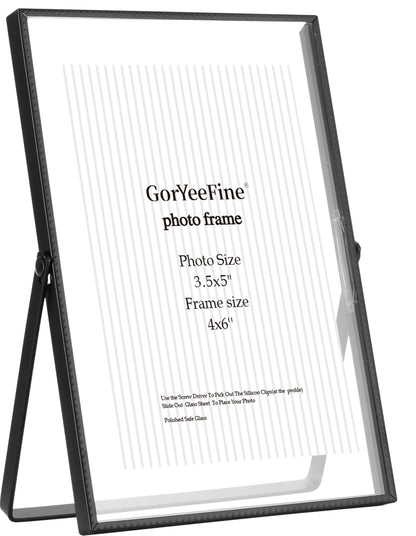 Gold 8x10'' Floating Frame Set of 2,For Photo Sizes( 5x7'',6x8'',7x9''),Beautiful Metal Beaded Edge Frames Adjustable Tabletop/Shelf Photo Frame,Classy Gift Choice for Wedding