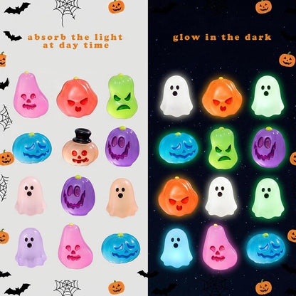 84pcs Halloween Mini Figures,Glow in The Dark Tiny Statue for Halloween Party Favors Dollhouse Decorations Toys