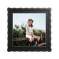 4x6 Picture Frame with Mat for 3.5x5, Wavy Edge Wooden Real Glass Photo Frame for Tabletop and Wall Hanging, Green, 1 Pack