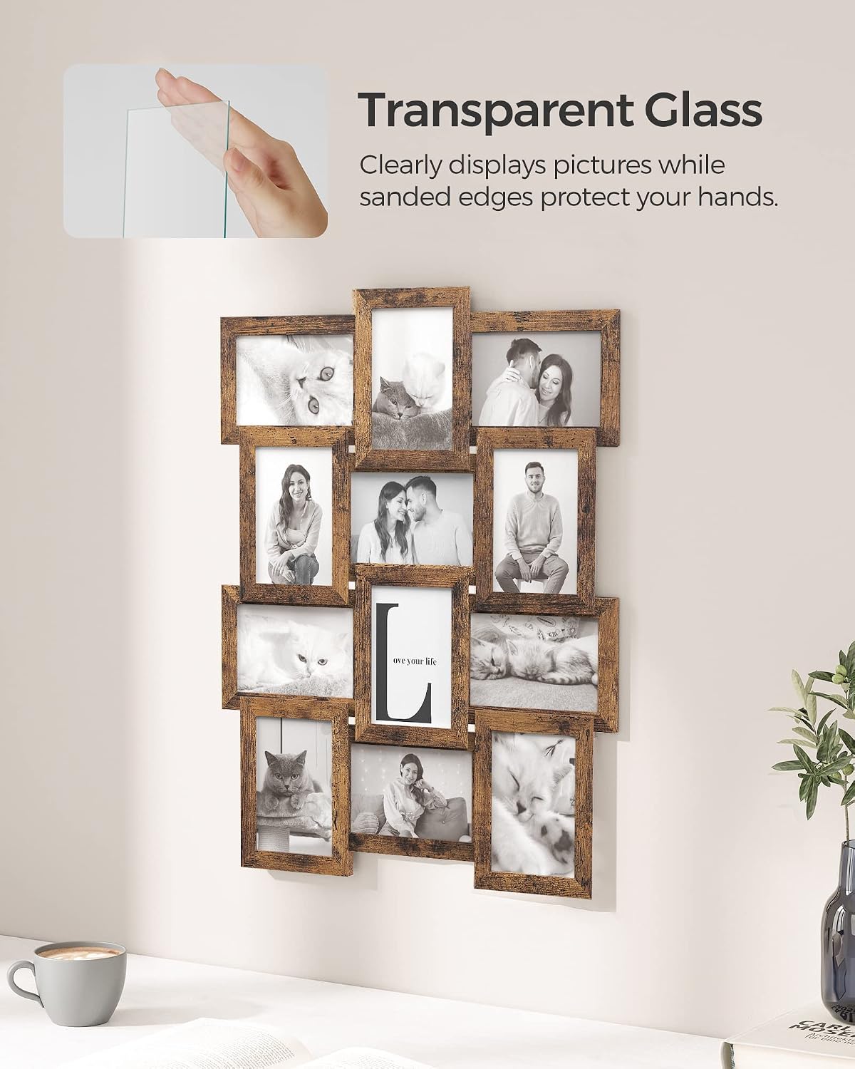 SONGMICS Collage Picture Frames, 4 x 6 for Wall Decor, Set of 12