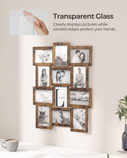 SONGMICS Collage Picture Frames, 4 x 6 for Wall Decor, Set of 12