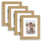 Hongkee 8x10 Picture Frame Set of 4, Real Glass and Wood Frame, 5x7 Mat
