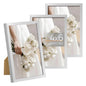 upsimples 4x6 Picture Frame Glass, Thin Border, Gold Photo Frames, 3 Pack
