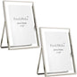 Gold 5x7'' Floating Picture Frames 2Pack,for Photo Sizes(3.5x5&4x6),Beaded Metal Edge,Adjustable Tabletop/Shelf Display for Wedding,Home & Office Decor